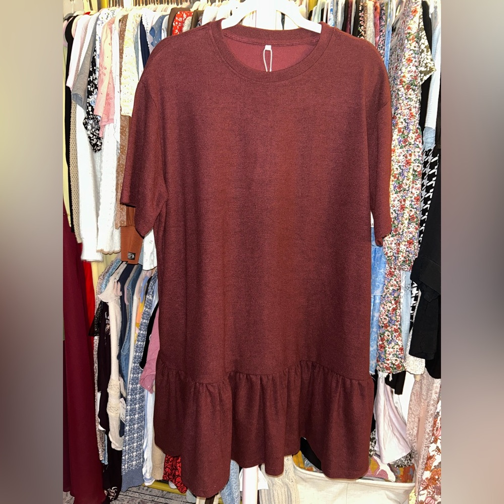 Fashion Drop Dress With Ruffle Hem And Pockets NWT
